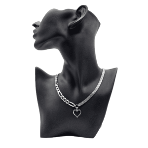 Collier Upcyclé argenté cœur strass Julia