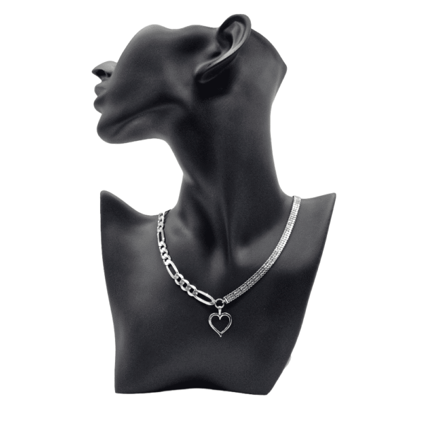 Collier Upcyclé argenté cœur strass Julia