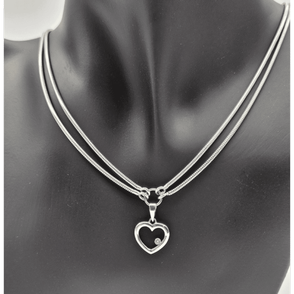 Collier Argenté Coeur Elodia – Image 2