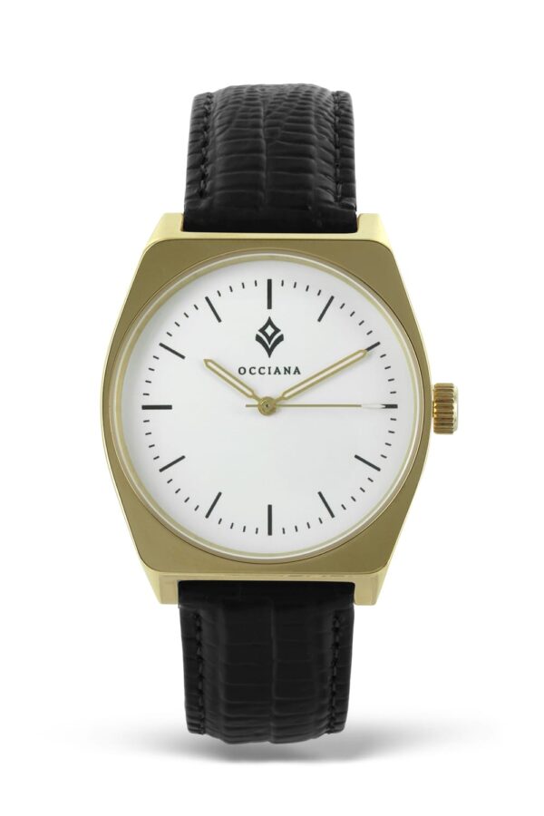 Montre Aurora cuir noir lézard