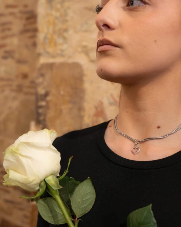 Collier Argenté Coeur Elodia – Image 3