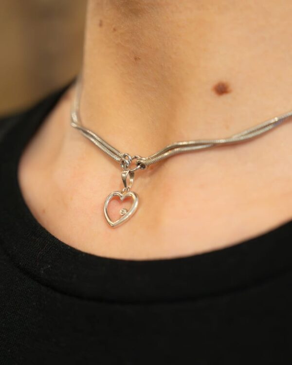 Collier Argenté Coeur Elodia – Image 4